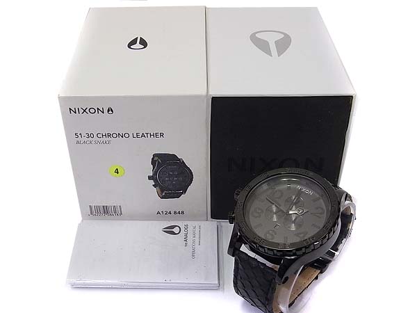 実際に弊社で買取させて頂いたNIXON THE 51-30 CHRONO LEATHER クロノグラフ 腕時計 A124848の画像 6枚目