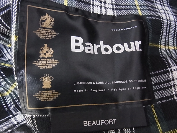 実際に弊社で買取させて頂いたBarbour/バブアー A150 BEAUFORT オイルドジャケット C36/91cmの画像 3枚目