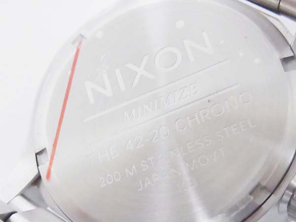 実際に弊社で買取させて頂いたNIXON/ニクソン THE42-20 CHRONO クロノ腕時計 銀/A037100の画像 5枚目