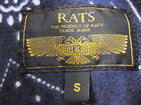 実際に弊社で買取させて頂いたRATS/ラッツ 16SS PRINT FLANNEL SHIRT/バンダナ柄ネルシャツ Sの画像 4枚目