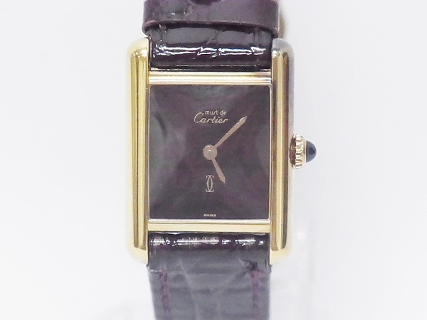 実際に弊社で買取させて頂いたカルティエ マストタンク 手巻き Silver925 ブルーサファイヤの画像 2枚目