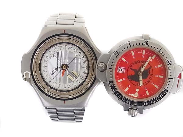 実際に弊社で買取させて頂いたHUNTING WORLD/ハンティングワールド コンパスウォッチ 赤の画像 7枚目