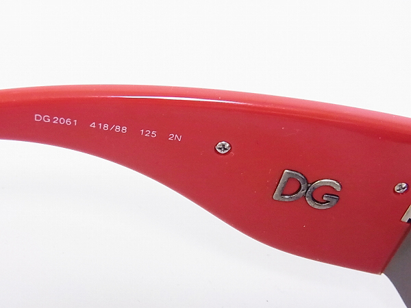 実際に弊社で買取させて頂いたD&G/ドルチェ&ガッバーナ サングラス DG2061 418/88 レッドの画像 5枚目