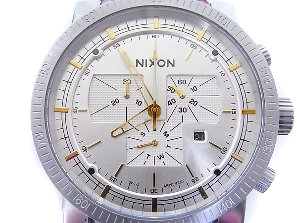 実際に弊社で買取させて頂いたNIXON/ニクソン Magnacon/マグナコンA4581887 シルバーブラウンの画像 6枚目