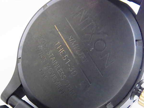 実際に弊社で買取させて頂いたNIXON/ニクソン 51-30マットブラック クオーツ/腕時計A0571041の画像 6枚目