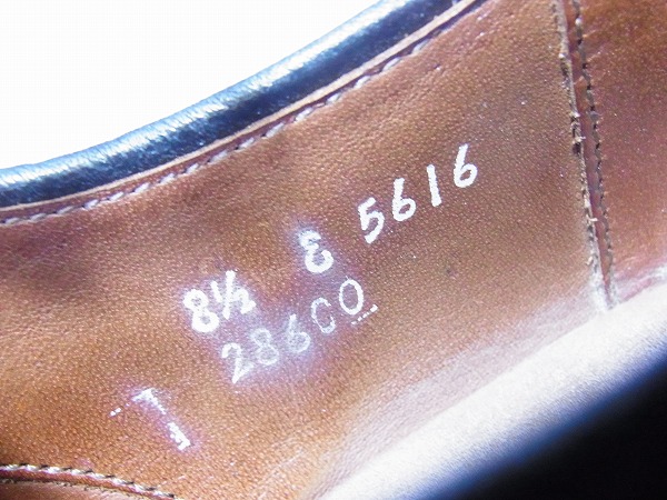 実際に弊社で買取させて頂いたAllen Edmond/アレンエドモンズ park avenue 黒/5616/8.5Eの画像 5枚目