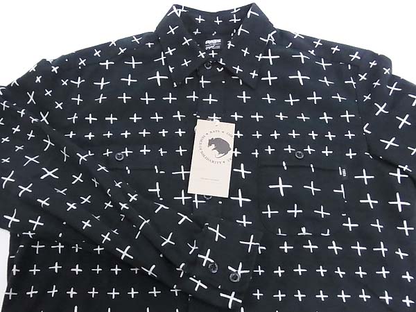 実際に弊社で買取させて頂いたRATS/ラッツ 15SS INDIAN CROSS SHIRT/クロス総柄シャツ 黒/Lの画像 2枚目