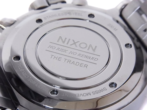 実際に弊社で買取させて頂いたNIXON トレーダー クロノグラフ アナログ腕時計 オールブラックの画像 5枚目