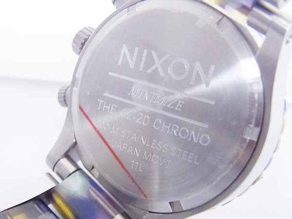 実際に弊社で買取させて頂いたNIXON/ニクソン 42-20 CHRONO WATERCOLOR ACETATE A037-1116の画像 5枚目