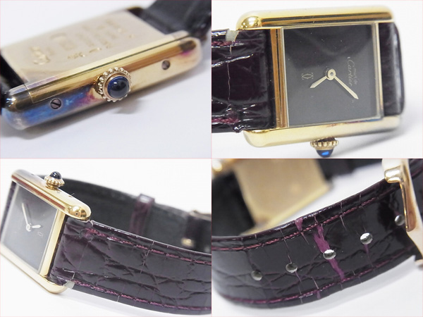 実際に弊社で買取させて頂いたカルティエ マストタンク 手巻き Silver925 ブルーサファイヤの画像 7枚目