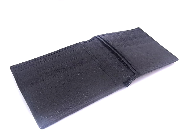 実際に弊社で買取させて頂いたBVLGARI/ブルガリ 二つ折り財布/ウォレット 小銭入れ無し 黒の画像 5枚目