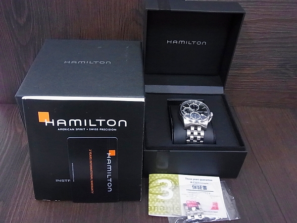 実際に弊社で買取させて頂いたHAMILTON[9.9万↑]ジャズマスター クロノグラフ 自動巻 H325960の画像 5枚目