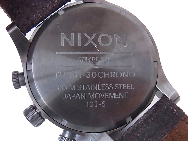 実際に弊社で買取させて頂いたNIXON 51-30 SIMPLIFY クロノグラフ 300M防水 アナログ腕時計の画像 6枚目