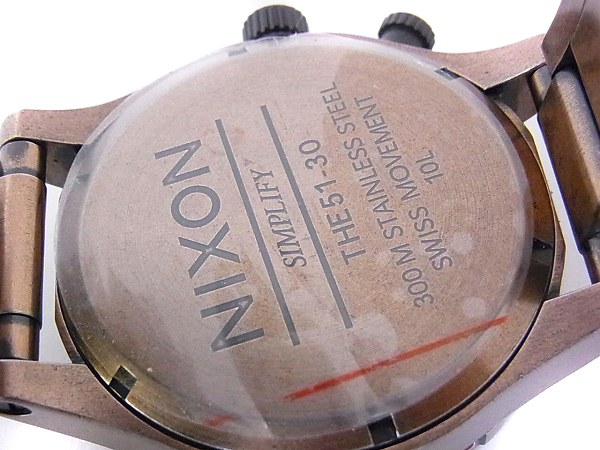 NIXON/ニクソン 51-30 アンティークカッパー 腕時計/A057-872の買取