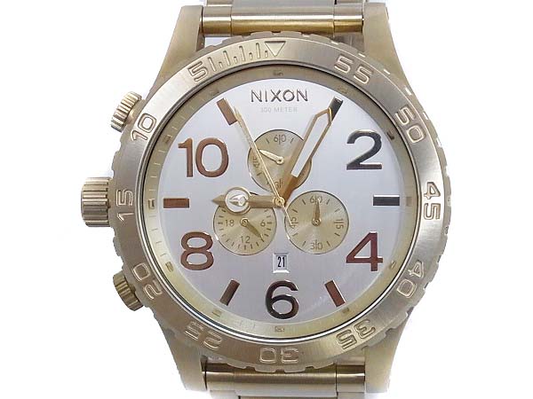 実際に弊社で買取させて頂いたNIXON/ニクソン 51-30 クロノグラフ腕時計 ゴールド/A0831219の画像 2枚目