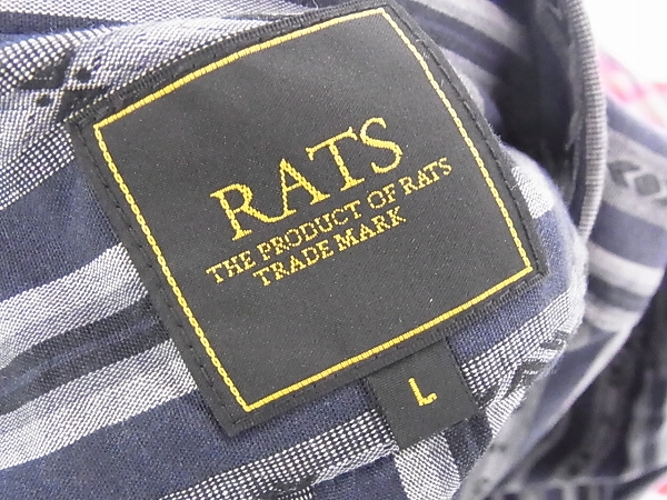 実際に弊社で買取させて頂いたRATS/ラッツ インディアンストライプシャツ L/計2点セットの画像 2枚目