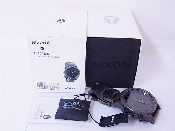 実際に弊社で買取させて頂いたNIXON/ニクソン THE 51-30 ガンメタル アナログ腕時計/A057-680の画像 6枚目