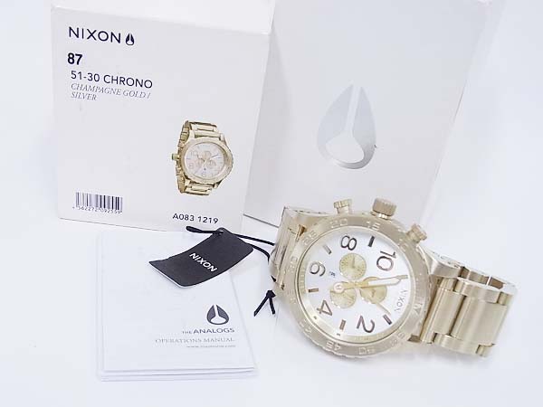 実際に弊社で買取させて頂いたNIXON/ニクソン 51-30 CHRONO 腕時計 ゴールド A083 1219の画像 8枚目