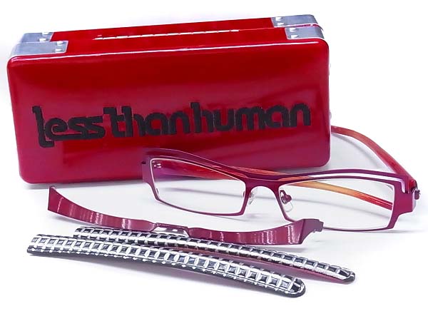 実際に弊社で買取させて頂いたLESS THAN HUMAN/レスザンヒューマン L-ONE メガネフレーム 赤の画像 9枚目