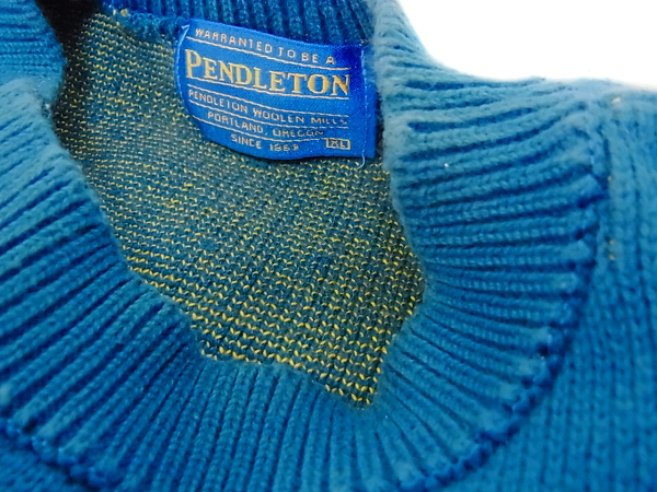 実際に弊社で買取させて頂いたPENDLETON/ペンドルトン コットンニット PMK-300 ブルー/XLの画像 6枚目