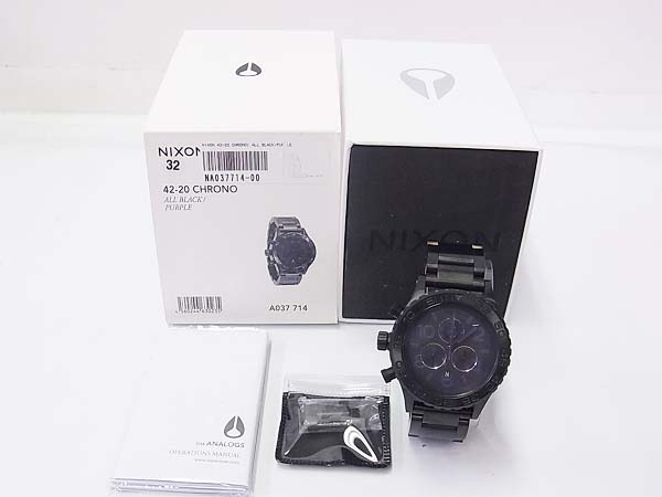 実際に弊社で買取させて頂いたNIXON/ニクソン 42-20 CHRONO ALL BLACK PURPLE/A037714の画像 1枚目