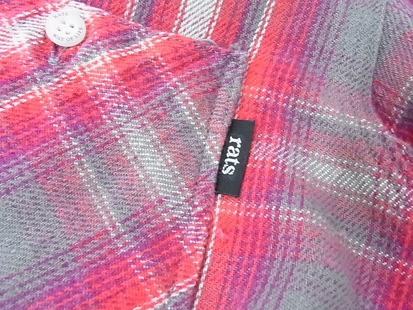 実際に弊社で買取させて頂いたRATS/ラッツ 15AW COTTON CHECK FLANNEL SHIRT/チェックシャツの画像 7枚目