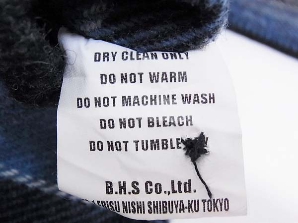 実際に弊社で買取させて頂いたRATS/ラッツ 13AW CPO SHIRTS/ウール混チェックシャツ 青黒/Lの画像 6枚目