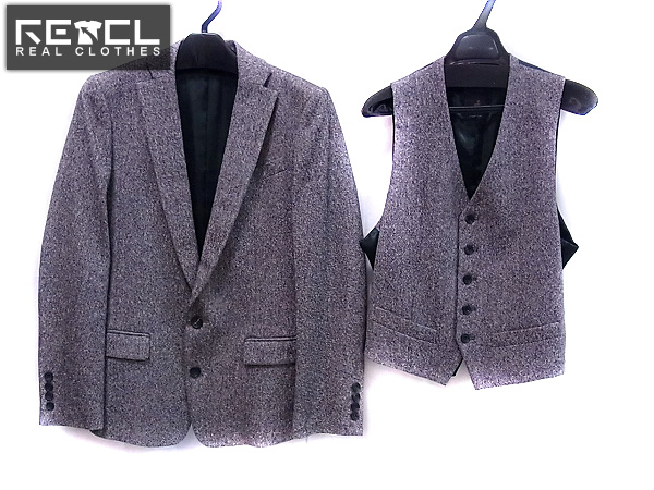 実際に弊社で買取させて頂いたato/アトウ ツイード 2Bテーラードジャケット/ベスト 2点セット