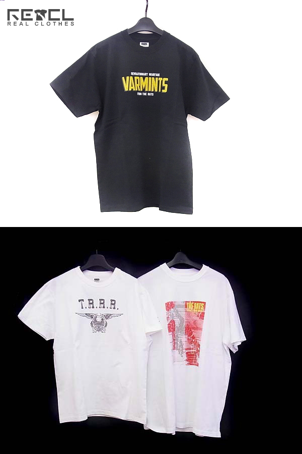 実際に弊社で買取させて頂いたRATS/ラッツ プリントTシャツ 半袖 白/黒 L/XXL 3点セット