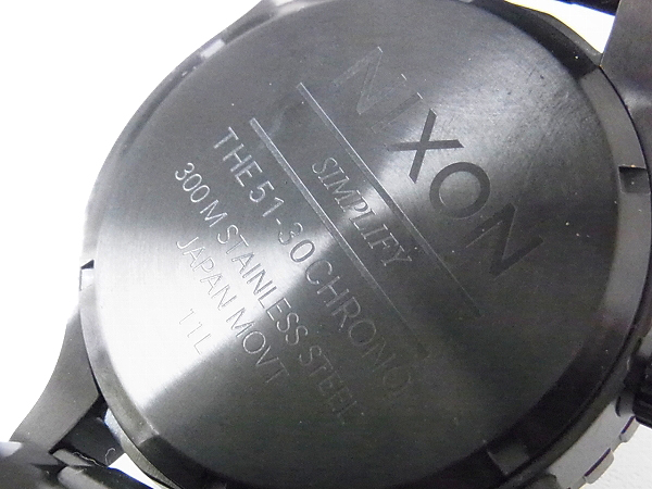 実際に弊社で買取させて頂いたNIXON/ニクソン 51-30 クロノグラフ オールブラック A083001の画像 5枚目