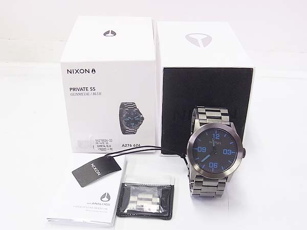 実際に弊社で買取させて頂いたNIXON/ニクソン PRIVATE SS GUNMETAL BLUE 腕時計/A276624の画像 1枚目