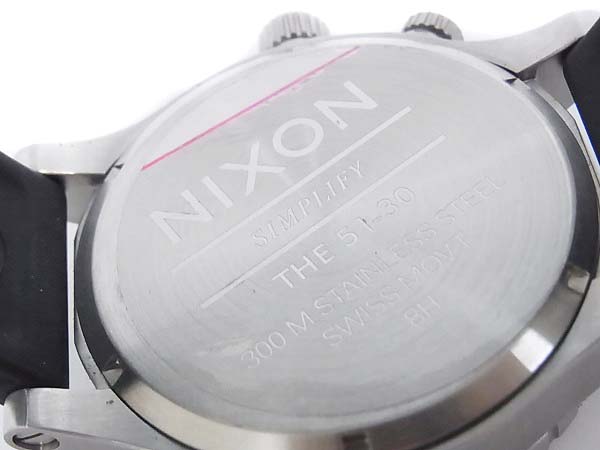 実際に弊社で買取させて頂いたNIXON/ニクソン THE 51-30 PU ブラック ラバーベルト/A058000の画像 6枚目