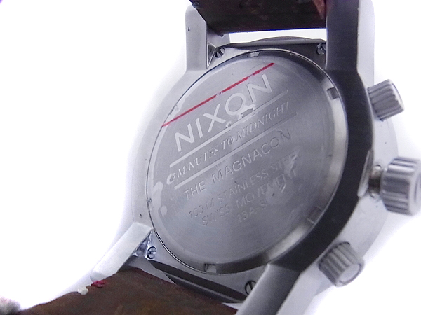 実際に弊社で買取させて頂いたNIXON/ニクソン THE MAGNACON/マグナコン 銀/黒/茶/A458019の画像 4枚目