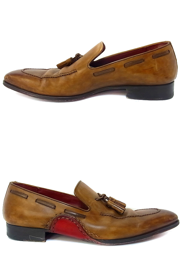 実際に弊社で買取させて頂いたMAGNANNI/マグナーニ タッセルローファー レザー 茶/42の画像 3枚目