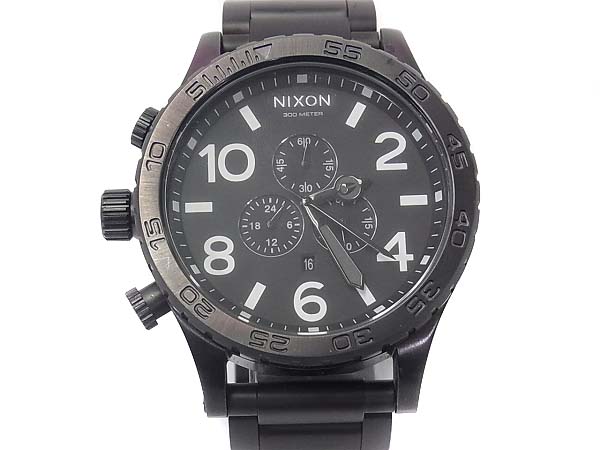 実際に弊社で買取させて頂いたNIXON/ニクソン 51-30 CHRONO オールブラック 腕時計/A083001の画像 2枚目