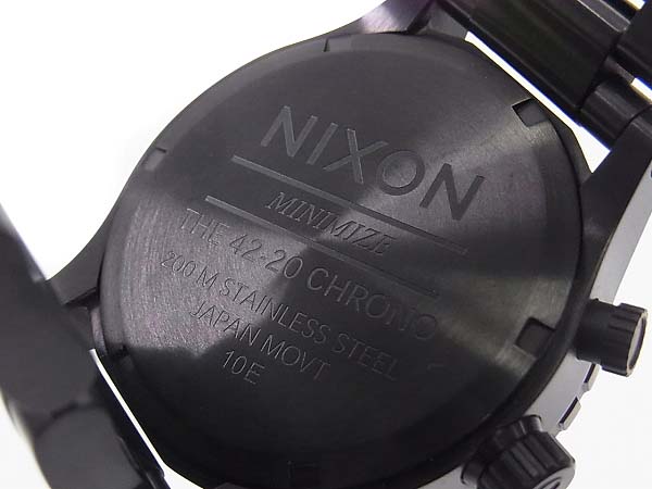 実際に弊社で買取させて頂いたNIXON/ニクソン 42-20 CHRONO ALL BLACK PURPLE/A037714の画像 7枚目