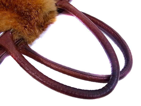 実際に弊社で買取させて頂いたドレスキャンプ スタッズ 型押クロコ ファー レザー バッグの画像 9枚目