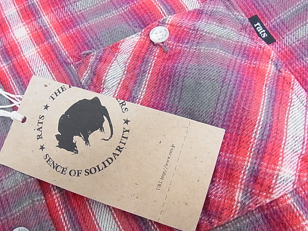 実際に弊社で買取させて頂いたRATS/ラッツ 15AW COTTON CHECK FLANNEL SHIRT/チェックシャツLの画像 4枚目