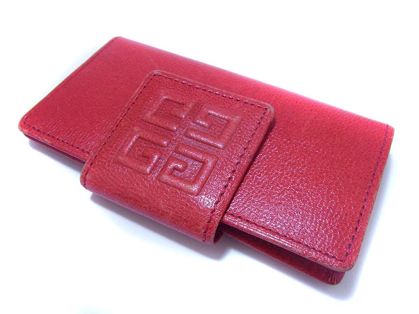 実際に弊社で買取させて頂いたGIVENCHY/ジバンシー 5連フックレザーキーケース レッドの画像 2枚目