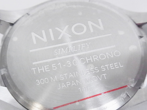 実際に弊社で買取させて頂いたNIXON/ニクソン THE 51-30 CHRONO/クロノグラフ 銀/A083-307の画像 5枚目