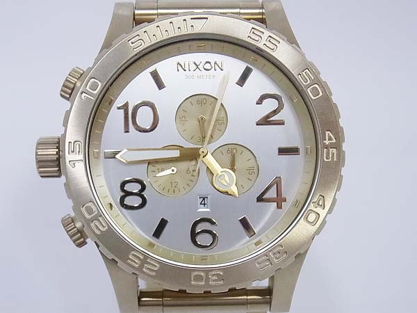 実際に弊社で買取させて頂いたNIXON/ニクソン 51-30 CHRONO 腕時計 ゴールド A083 1219の画像 2枚目