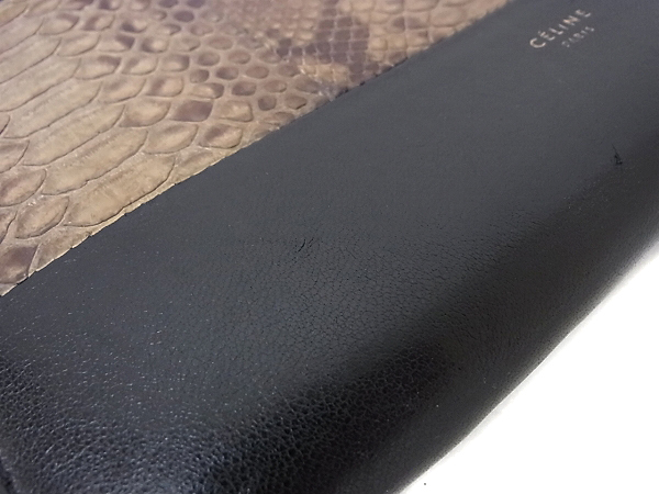 実際に弊社で買取させて頂いたCELINE/セリーヌ パイソン/ヘビ柄 ラウンドファスナー 長財布の画像 5枚目