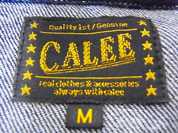 実際に弊社で買取させて頂いたCALEE/キャリー デニムウエスタンシャツ インディゴブルー Mの画像 2枚目