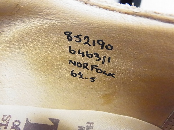 実際に弊社で買取させて頂いたTrickers/トリッカーズ NORFONK ウィングチップ 6463/6.5の画像 6枚目