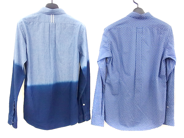実際に弊社で買取させて頂いたDELUXE/デラックス ドット柄/デニム 長袖シャツ 2点セットの画像 1枚目