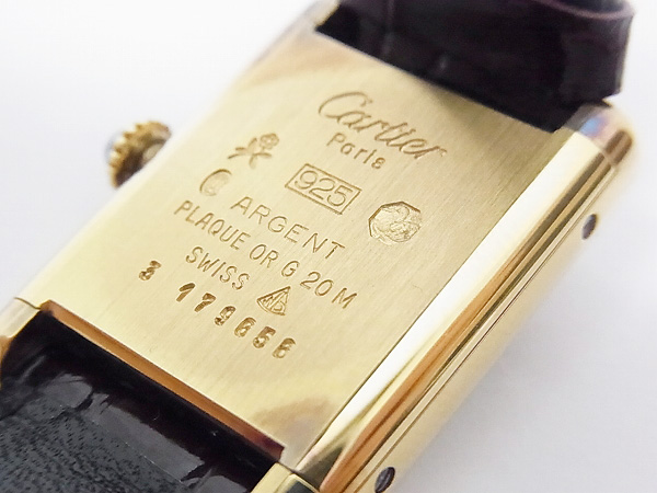 実際に弊社で買取させて頂いたカルティエ マストタンク 手巻き Silver925 ブルーサファイヤの画像 5枚目