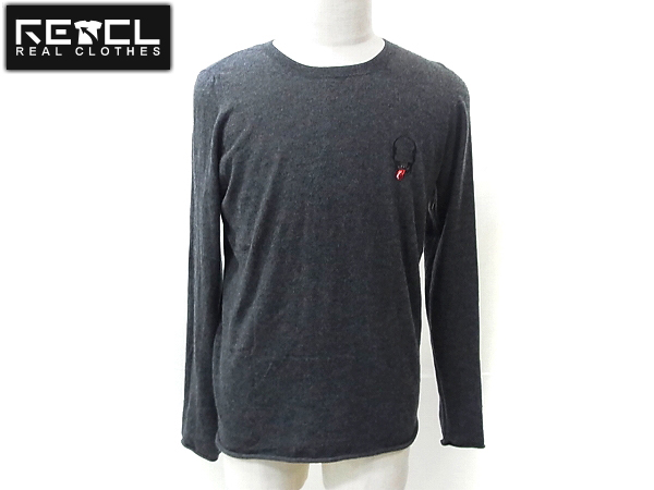 実際に弊社で買取させて頂いたルシアンペラフィネ ワンポイント刺繍 薄地カシミアセーター L