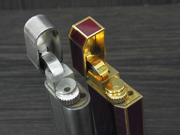 実際に弊社で買取させて頂いたCartier/カルティエ 黒ラッカー/オーバル ガスライター 2点SETの画像 2枚目