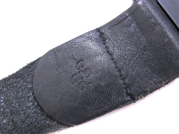実際に弊社で買取させて頂いたato/アトウ レザーベルト スクエアバックル 無地 ブラックの画像 4枚目