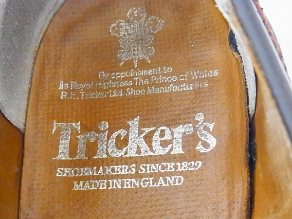 実際に弊社で買取させて頂いたTrickers/トリッカーズ ローファー ウィングチップ 茶/UK8.5の画像 6枚目